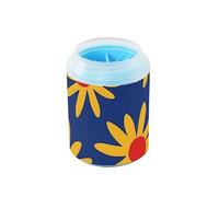Yellow Daisies Royal Blue Reusable Pet Foot Paws Washer Soft Silicone Bristles Pets Feet Cleaning Kit for Small Medium Large Breed Dogs, Cats