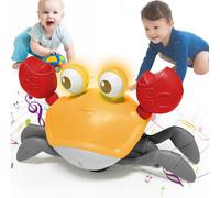 (Yellow) Dancing Crab Toy With Music Led Light For Baby
