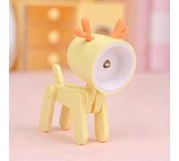 (Yellow deer) LED Night Light Mini Folding Desk Lamp Cute Pet Lights Dog Deer Portable Night Light Student Living Room Decor Gift
