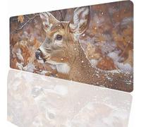 Yellow Deer Mouse Mat 27.5x15.7 inch Large Gaming Mouse Pad Desk Mat Stitched Edges, Non Slip Rubber Base, Waterproof Surface, Computer Accessories for Home Office Decor Gift LMDT8934