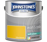 Yellow Diamond Johnstone’s Wall & Ceiling Soft Sheen Paint 2.5L - Subtle Sheen Finish, Durable & Washable, Quick Dry, Low Odour Interior Paint for Walls & Ceilings