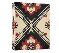 Yellow Diamond Shaped Geometric Pattern 3 Ring Binder 1.5 Inch Round Ring Binder View Binder Holds 200 Documents for Home School Office Use