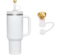 Yellow Diamond Toppers for Stanley Cup, Silicone Straw Covers for Stanley Cup 30&40Oz, Dust-Proof Topper, Reusable Cover for Tumbler Accessories 10mm