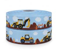 Yellow Digger Construction Ribbon 22mm x 2m Gift Wrap & Birthday Cake Decor