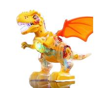 (Yellow) Dinosaur Toy Electric Walking Jurassic T Rex Figurine For Kids With Light
