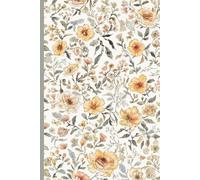 Yellow Ditsy Floral Notebook vol.3: 100 Lined Pages, 6x9 inch, Aesthetic Muted Amber & Sage Green Flower Pattern Journal, Vintage Antique Style Stationery (Ditsy Floral Notebook Collection)