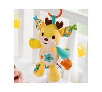 (Yellow) Dog Lion Elephant Plush Rattle Toy With Sound And Hanging Design For Baby Play