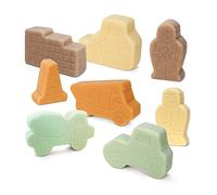 Yellow Door Little Lands: Construction | Set of 8 toy construction workers props and vehicles | Small World Pretend Play| bulldozer, dumper truck | Outdoor Learning | imaginative play kids age 2 3 4 5