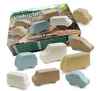 Yellow Door Little Lands: Vehicles | Set of 8 | Small World Pretend Play | ambulance, camper van, police car, fire engine, van estate, and 3 cars |Outdoor Learning | imaginative play kids age 2 3 4 5