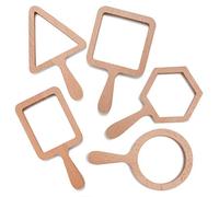Yellow Door Natural Shape Viewers | Set of five FSC Wood viewers | square, rectangle, circle, triangle, hexagon | Nature Play | Forest School for kids age 2 3 4 5 | Outdoor Early Educational Toys