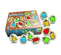 Yellow Door Sorting Stones | Set of 20 stones in 5 shapes and 4 colours | square, rectangle, circle, triangle, hexagon | Maths for kids age 2 3 4 5 | Early Educational Toys for matching and sorting