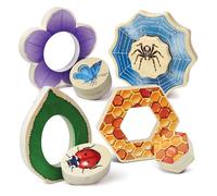 Yellow Door Who’s Hiding? Garden Bugs | Set of Four 2-piece Wooden Puzzles | Early Educational Toys for toddlers and kids age 1, 2, 3, 4, 5 | Butterfly, Ladybird, Honeybee, Spider | Jigsaw