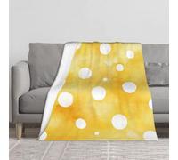 Yellow dots,Flannel Blanket,Lightweight Warm Adult Fleece Throw Blankets,All Seasons,for Bed,Couch,Camping,Office nap,for Sensitive Skin,Practical Gift for Family Friends,60x50 Inch