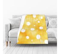 Yellow dots,Flannel Blanket,Lightweight Warm Adult Fleece Throw Blankets,All Seasons,for Bed,Couch,Camping,Office nap,for Sensitive Skin,Practical Gift for Family Friends,50x40 Inch