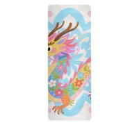 Yellow Dragon yoga mat with carrying bag for pilates printed, non slip, yoga matt towel and bag tapete para ejercicio 71x26 inches