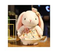 (Yellow Dress 30cm) 30cm White Bunny Rabbit Pink Blue peter floral Dress Soft Plush Toy Comforter