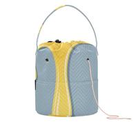 Yellow Drip Design on Gray Crochet Storage Knitting Bag Yarn Storage Portable Travel Storage for Needle Holder Crochet Backpack