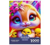 Yellow Duck 1000 Pieces Farm Animal Paper Jigsaw Puzzle - 100% Recycled Cardboard Educational Game for Adults & Kids | 70x50cm/1000pcs