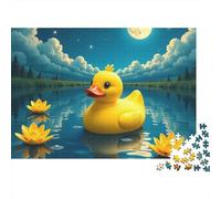 Yellow Duck 1000pc Moon Lake Duck Heavy-duty Cardboard Puzzle for Adults Brain Teaser Lovers Team Building Leisure Entertainment Home Leisure Time 70x50cm/1000pcs
