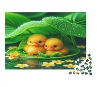 Yellow Duck 1000Pc Puzzle for Adults & Kids: Ducklings on Lily Pad Fun Present & Activity for Home Age 12 Years Up 38x26cm/1000pcs