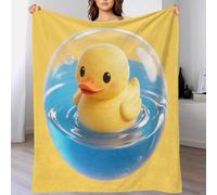 Yellow Duck 3D Printed Blanket Cute Animals Throws For Sofas Large, Throw For Couch Chairs, Cosy Fleece Throws, Fluffy Throw For Bed 50x60inch(127x152cm)