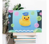 Yellow Duck And Bubble Pattern Wall Decor For Living Room Large Canvas Wall Art For Bedroom Modern Office Pictures Wall Artwork Landscape Paintings Canvas Art Prints Home Decorations 24x16inch(60x40cm
