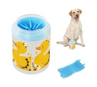 Yellow Duck Art Reusable Dog Paw Washer Silicone Brush Soft Pets Cleaning Kit Gently Cleans Paws After Walks