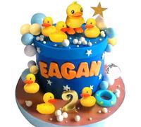 Yellow Duck Cake Decoration Duck Birthday Decorations Cute Little Duckie Cupcake Topper for Birthday Party Baby Shower Decorations