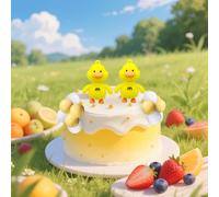 Yellow Duck Cake Decoration Duck Birthday Decorations Cute Little Duckie Cupcake Topper for Birthday Party Baby Shower Decorations