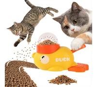 Yellow Duck Cat Treat Dispenser with 3 Lids,2-in-1 Cat Duck Treat Dispenser for Cats - Interactive Slow Feeder Puzzle Toy Prevents Boredom & Destructive Behavior,Slows Eating for Cats & Dogs (Yellow)