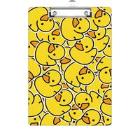 Yellow Duck Clipboard, Cute Decorative Clip Board with Metal Clip Pretty Plastic Clipboards A4 Standard Size 12.6" X 8.9" for Kids, Teacher, Students, Nurses & Office