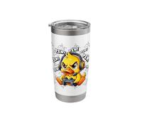 Yellow Duck Gamer Pew Pew Video Game Boys Dads Funny Stainless Steel Insulated Tumbler