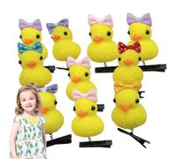 Yellow Duck Hair Clips - 10 Pieces Cartoon Duck Headwear | Soft Decorative Little Yellow Duck Hairpin | Duck Shaped Hairpins for Kids Women, Easter Headdress