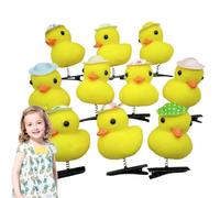 Yellow Duck Hair Pin - Caarin and Soft Animal Hair Clips | Plush Hairpins Set Cartoon Anaatra Animal Headwear, Funny Hat Accessories