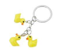 Yellow Duck Keychain Family Cute Cartoon Animal Colorful Bag Key Chain Keyring Ornament Bag Purse Charm Accessories
