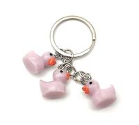 Yellow Duck Keychain Family Cute Cartoon Animal Colorful Bag Key Chain Keyring Ornament Bag Purse Charm Accessories (Purple)