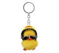 Yellow Duck Keychain Soft Duck Shape Cute Mini Cartoon | Duck Accessories for Kids Backpack Bag Charm Car Rearview Mirror Dangling Ornament Child Stroller Nursery Decor