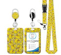 Yellow Duck Lanyards for ID Badges, Funny Duck Retractable Badge Reel with Swivel Belt Clip, ID Badge Holder with Breakaway Lanyard, Badge Clip for Nurse Teacher Kids