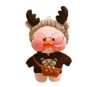 Yellow Duck Plush Toy - 30cm Stuffed Animal Doll, Soft Cartoon With Stylish Glasses, kawii Duckie Trendy Outfit | Decorative Ornament For Living Room Bed Office Desk Kids Room, Playful Gift Children