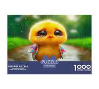 Yellow Duck Puzzle Game Gifts for Men Women 1000 Piece - Chick Rainy Path Cozy Serene Charming The Whole Family Activity for Home Wall Decor38x26cm/1000pcs