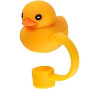 Yellow Duck Straw Cover for Stanley 40&30 Oz Cup,Cute Straws Topper for Tumblers,8mm Silicone Covers Cap for Stanley Cup Accessories, Cap Stopper for Reusable Straws Tip Lids,Straw