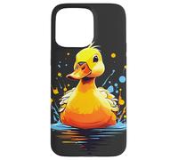 Yellow Duck Swimming on Pond Case for iPhone 15 Pro Max