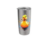 Yellow Duck Swimming on Pond Stainless Steel Insulated Tumbler