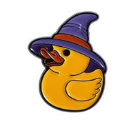 Yellow Duck Witch Hat Brooch Cute Cartoon Enamel Pins for Women Men Novelty Funny Animal Lapel Pin Creative Statement Magic Ducky Brooches Jacket Backpacks Bags Clothing Badge Halloween Accessories