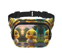 yellow duckling Printed multifunctional waist bag, unisex trendy messenger bag, travel sports storage bag