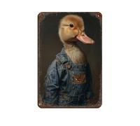 Yellow Duckling Retro Poster Metal Tin Sign Chic Art Retro Iron Painting Bar People Cave Cafe Family Garage Poster Wall Decoration 8x12inch(20x30cm)