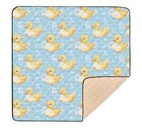 Yellow Ducks Bubble Blue Cartoon Soft Foam Baby Play Mat for Indoor Outdoor Water Resistant Baby Crawling Mat for Baby Toddler Infant, 50'' x 50''