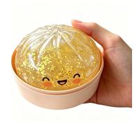 Yellow Dumpling Squishy Toy, Slow Rising Stress Relief Fidget Sensory Ball, Soft TPR Squeeze Decompression Dough for Anxiety, Sunny Yellow Desk Decor Gift for Kids Adults Office Workers