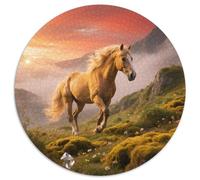 Yellow Dun Horse Wholesome 1000-Piece Round Puzzle with Horse, Ideal for Drawing Room Displays And Leisure Time 1000pcs (67.5x67.5cm)