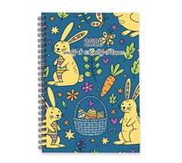 Yellow Easter Bunnies 2026 Journal Diary A5 To Do List Notebook Daily Diary 2026 Ladies Journal Planner for Family Week To View Monthly Year Planner with Dotted Line Note Page Slim